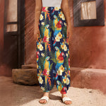 Parrot And Flower Pattern Print Harem Pants