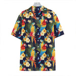 Parrot And Flower Pattern Print Hawaiian Shirt