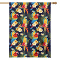Parrot And Flower Pattern Print House Flag