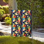 Parrot And Flower Pattern Print House Flag