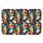 Parrot And Flower Pattern Print Indoor Door Mat