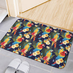 Parrot And Flower Pattern Print Indoor Door Mat