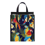 Parrot And Flower Pattern Print Insulated Lunch Tote