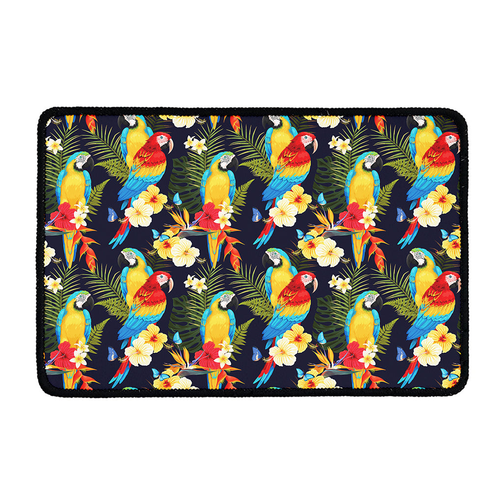 Parrot And Flower Pattern Print Kitchen Mat