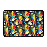 Parrot And Flower Pattern Print Kitchen Mat
