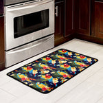 Parrot And Flower Pattern Print Kitchen Mat
