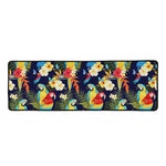 Parrot And Flower Pattern Print Long Kitchen Mat