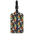 Parrot And Flower Pattern Print Luggage Tag