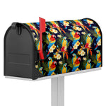 Parrot And Flower Pattern Print Mailbox Cover