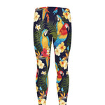 Parrot And Flower Pattern Print Men's leggings
