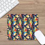 Parrot And Flower Pattern Print Mouse Pad