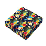 Parrot And Flower Pattern Print Outdoor Seat Cushion Cover