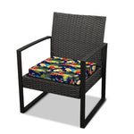Parrot And Flower Pattern Print Outdoor Seat Cushion Cover