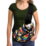 Parrot And Flower Pattern Print Pet Sling Carrier