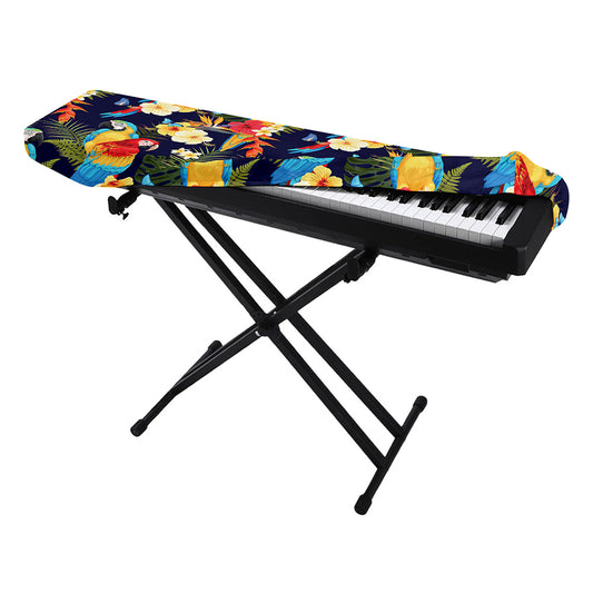 Parrot And Flower Pattern Print Piano Keyboard Cover