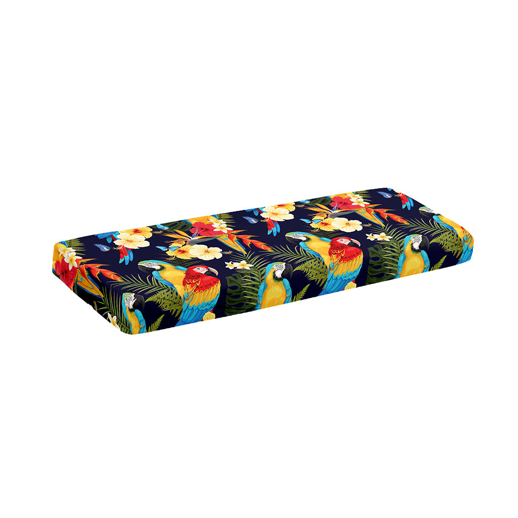 Parrot And Flower Pattern Print Piano Keyboard Cover
