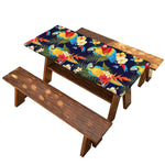 Parrot And Flower Pattern Print Picnic Table Cover