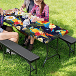 Parrot And Flower Pattern Print Picnic Table Cover