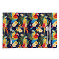 Parrot And Flower Pattern Print Placemat