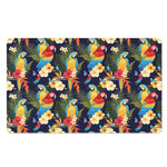 Parrot And Flower Pattern Print Polyester Doormat