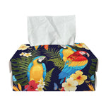 Parrot And Flower Pattern Print Rectangle Tissue Box Cover