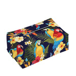 Parrot And Flower Pattern Print Rectangle Tissue Box Cover