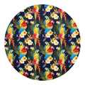 Parrot And Flower Pattern Print Round Blanket