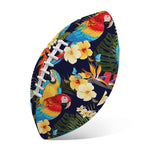 Parrot And Flower Pattern Print Rugby Ball