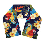 Parrot And Flower Pattern Print Scarf