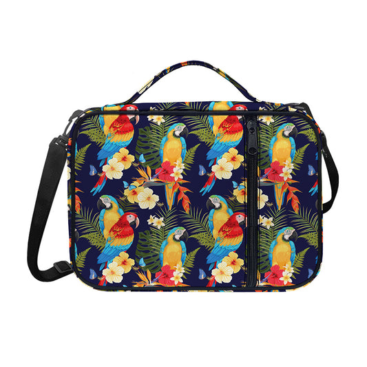 Parrot And Flower Pattern Print Shoulder Strap Bible Bag