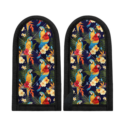 Parrot And Flower Pattern Print Skillet Handle Cover