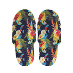Parrot And Flower Pattern Print Slippers