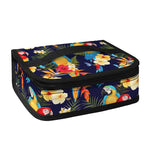 Parrot And Flower Pattern Print Small Lunch Bag