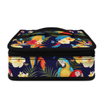 Parrot And Flower Pattern Print Small Lunch Bag