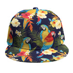 Parrot And Flower Pattern Print Snapback Cap