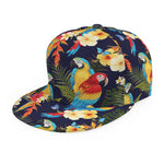Parrot And Flower Pattern Print Snapback Cap
