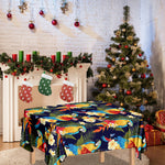 Parrot And Flower Pattern Print Tablecloth