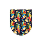 Parrot And Flower Pattern Print Toilet Lid Cover