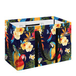 Parrot And Flower Pattern Print Utility Tote Bag