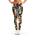 Parrot And Flower Pattern Print Women's Leggings