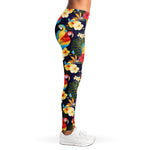 Parrot And Flower Pattern Print Women's Leggings