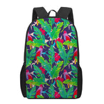 Parrot Banana Leaf Hawaii Pattern Print 17 Inch Backpack