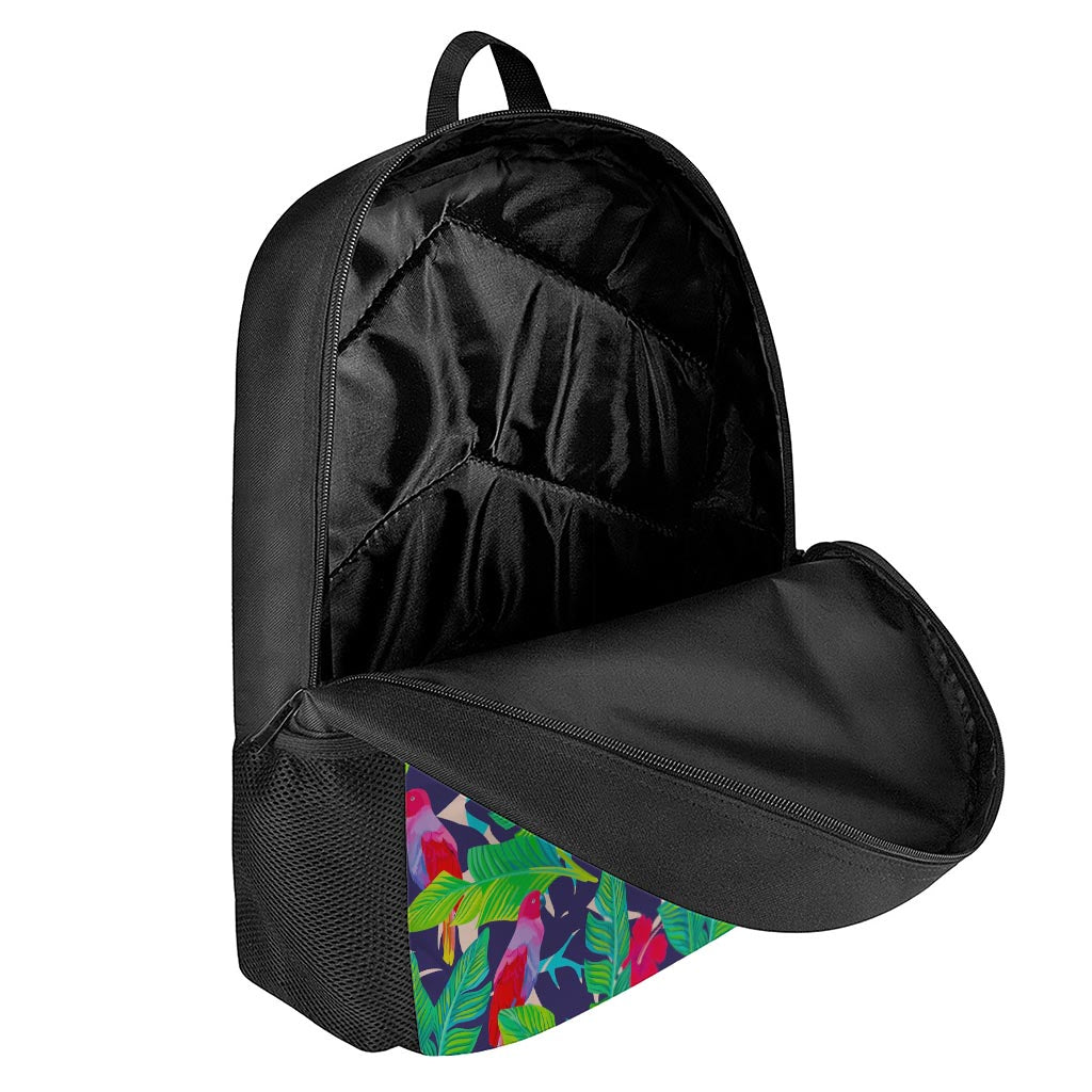 Parrot Banana Leaf Hawaii Pattern Print 17 Inch Backpack