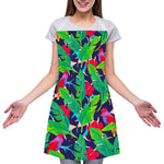 Parrot Banana Leaf Hawaii Pattern Print Adjustable Apron
