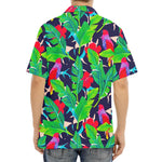 Parrot Banana Leaf Hawaii Pattern Print Aloha Shirt