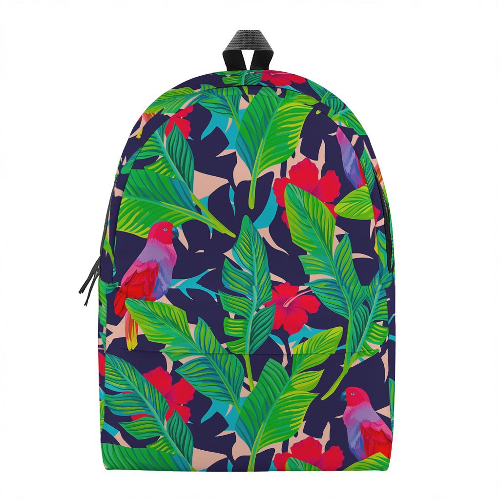Parrot Banana Leaf Hawaii Pattern Print Backpack