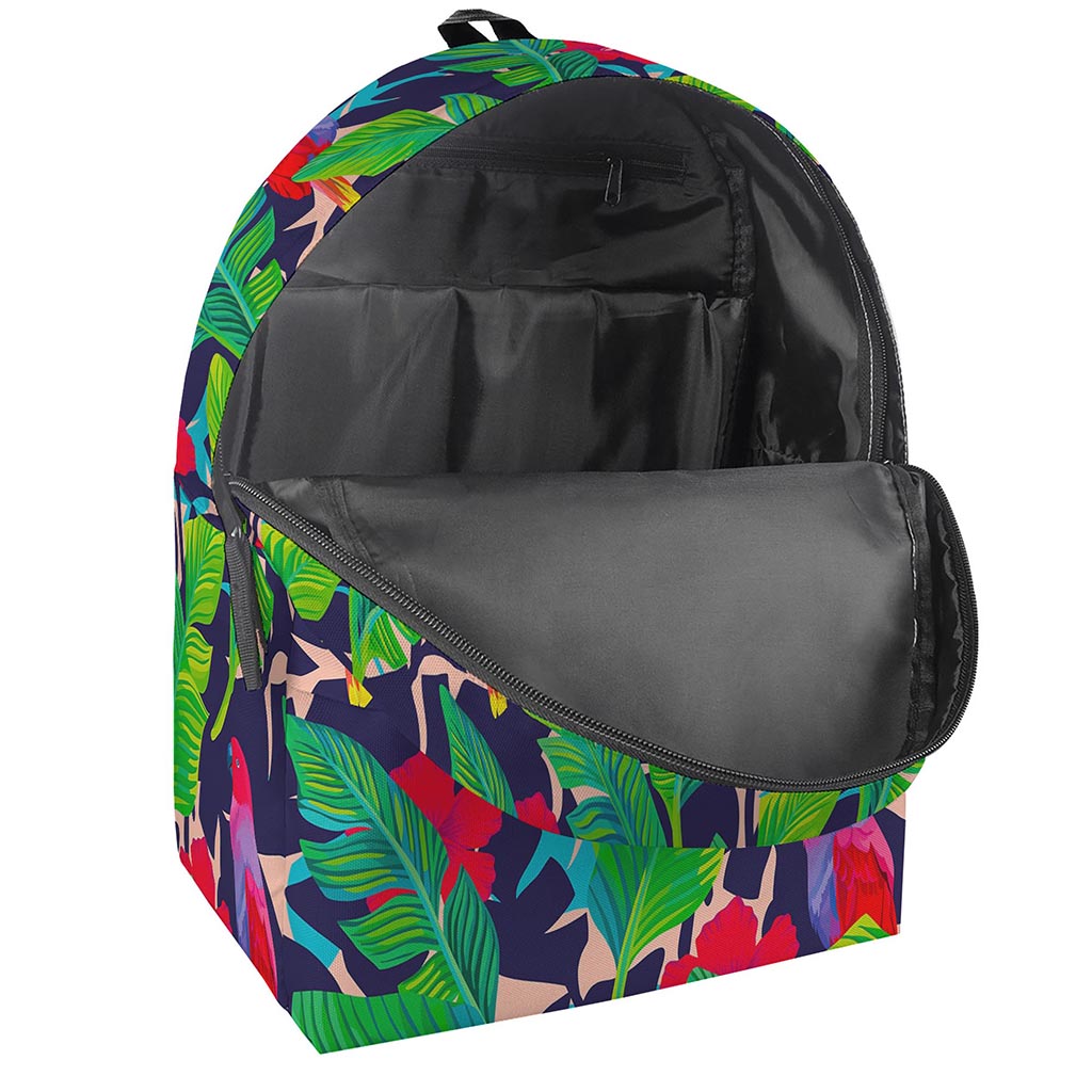 Parrot Banana Leaf Hawaii Pattern Print Backpack