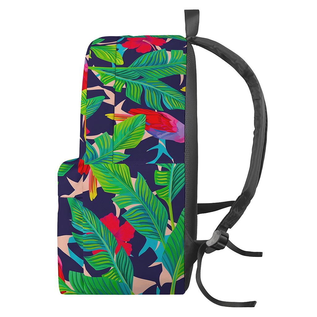 Parrot Banana Leaf Hawaii Pattern Print Backpack