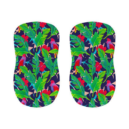 Parrot Banana Leaf Hawaii Pattern Print Bar Stool Covers