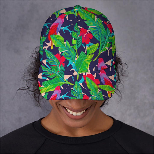 Parrot Banana Leaf Hawaii Pattern Print Baseball Cap